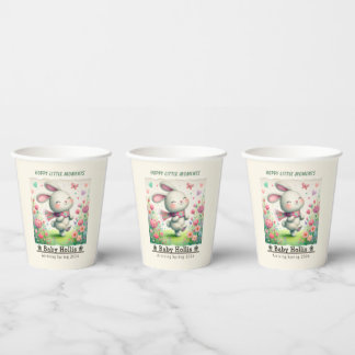 Personalized Bunny Baby Shower Cups Pappbecher