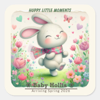 Personalized Bunny Baby Shower Stickers