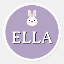 Personalized Bunny Name Sticker – Cute Design