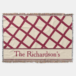 Personalized Burgundy Cream Lattice Elegant Chic Decke