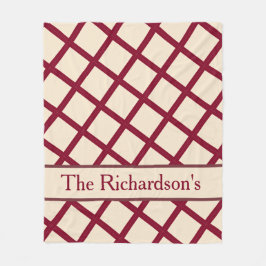 Personalized Burgundy Cream Lattice Elegant Chic Fleecedecke