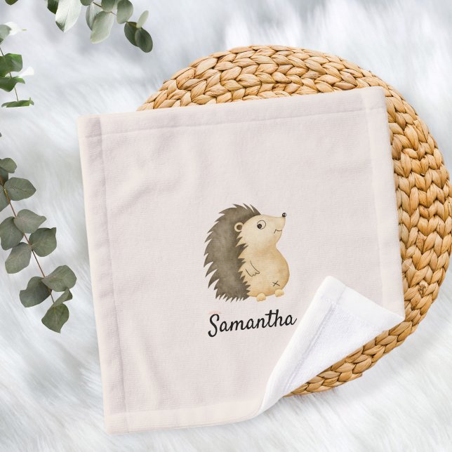 Personalized Burp Cloth with Hedgehog Design Waschlappen (Von Creator hochgeladen)