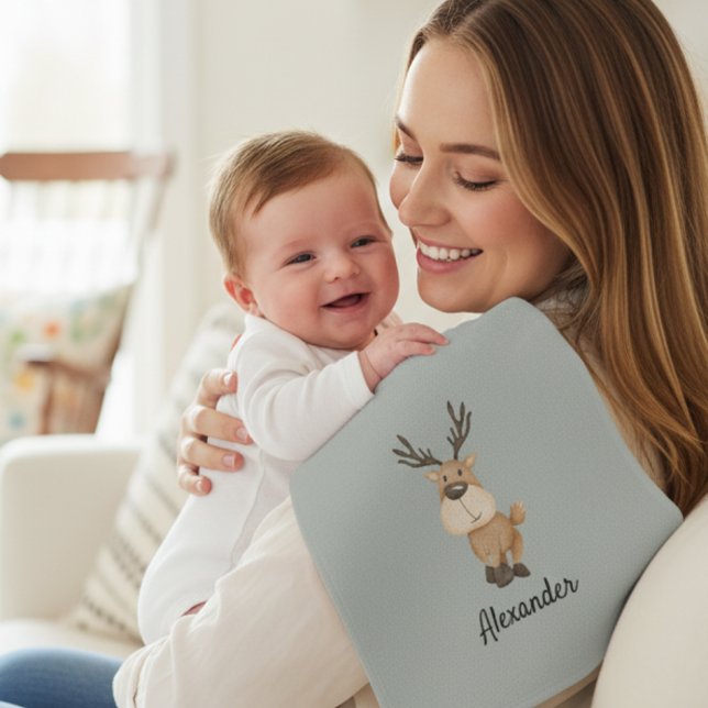 Personalized Burp Cloth with Moose Waschlappen (Von Creator hochgeladen)