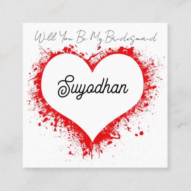 Personalized Business Card Heart Shape design Quadratische Visitenkarte (Vorderseite)
