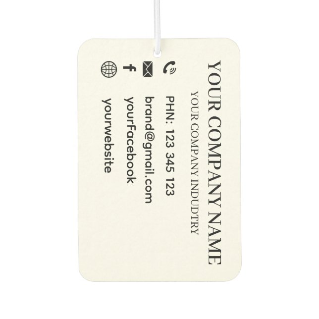 Personalized Business Company Promotional Branding Autolufterfrischer (Vorderseite)