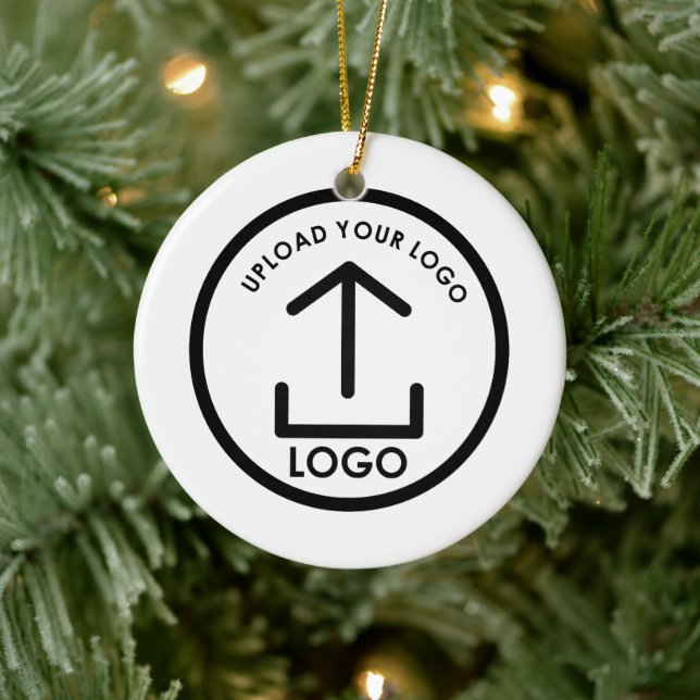 Personalized Business Custom Round Logo Christmas Keramik Ornament (Baum)