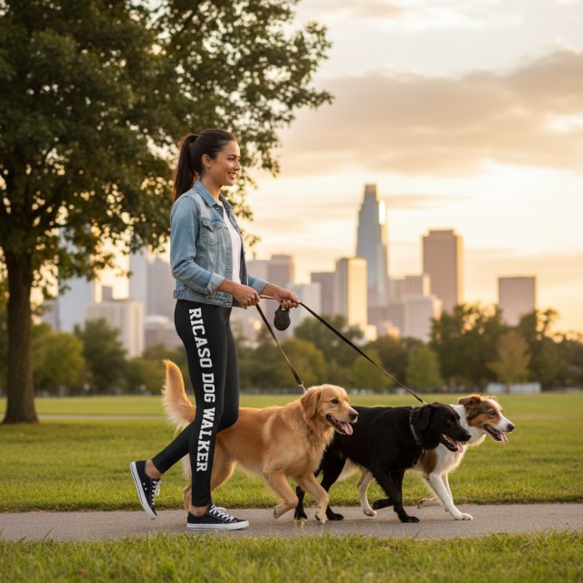 Personalized Business Info Custom Made Leggings (Personalized Business Info Custom Made Leggings by Ricaso - change text to suit. Dog walker biz)