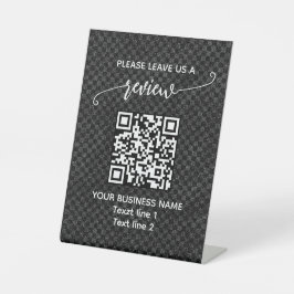 Personalized Business Leave a Review, QR Code Sign Sockelschild