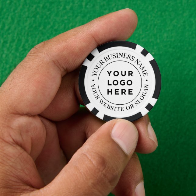 Personalized Business Logo and Text Elegant Pokerchips (Hand)