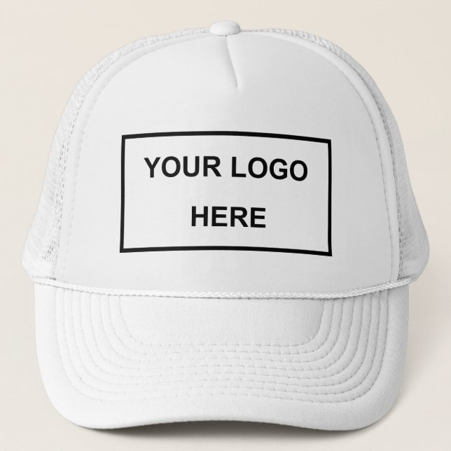 Personalized Business Logo Brand White Truckerkappe (Vorderseite)