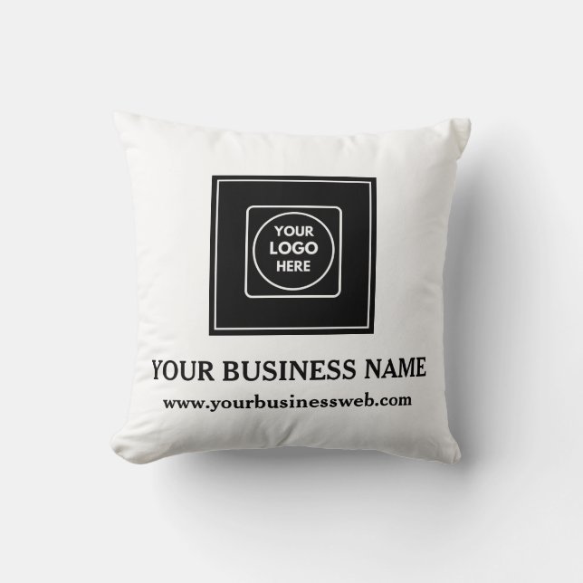 Personalized Business Logo Branding Throw Pillow Kissen (Vorderseite)