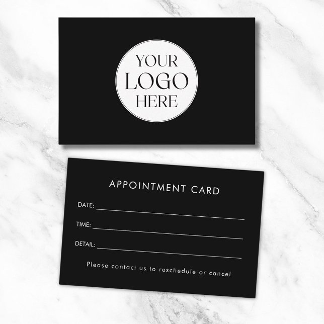 Personalized Business Logo Simple Appointment Card Visitenkarte (Front and Back)