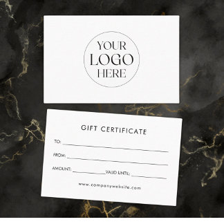 Personalized Business Logo Simple Gift Certificate Visitenkarte