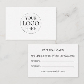 Personalized Business Logo Simple Referral Card Visitenkarte