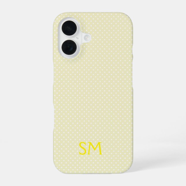 Personalized Butter Yellow Polka Dot Phone Case iPhone 16 Hülle (Rückseite)
