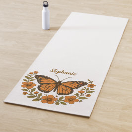 Personalized Butterfly Floral Yoga Mat Yogamatte