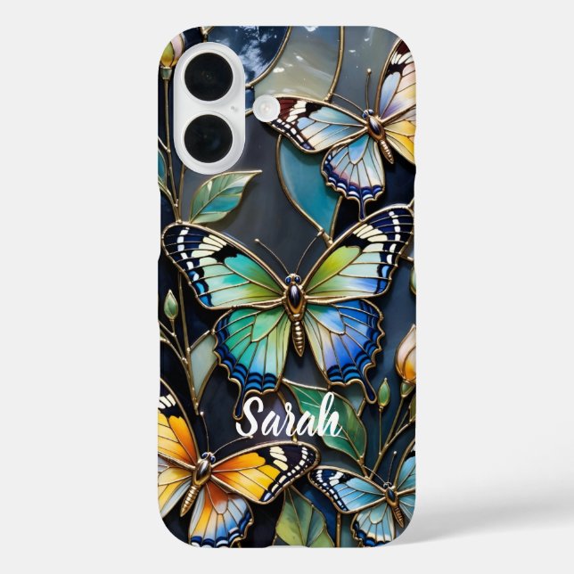 Personalized Butterfly Phone Case Stained Glass (Rückseite)