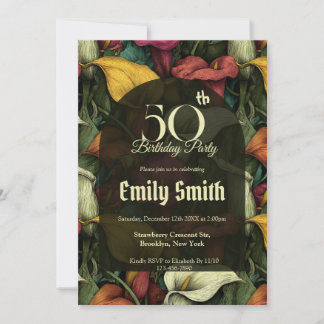 Personalized Call Lilies Floral 90Th Birthday Einladung