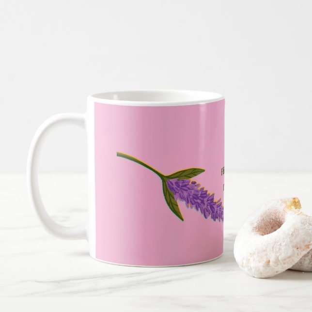 Personalized Calm & Serenity Floral Aesthetic Pink Kaffeetasse (Mit Donut)