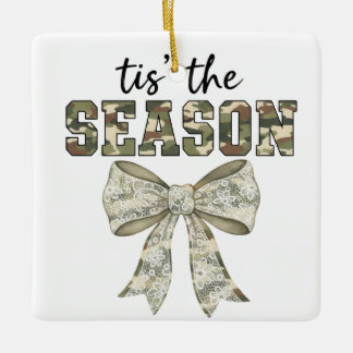 Personalized Camo "Tis the Season" Photo Keramikornament
