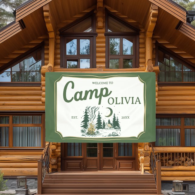 Personalized Camp Bachelorette Party Welcome Banner (camp bachelorette banner, bachelorette welcome banner, camping bachelorette decor, personalized part)