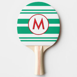 Personalized Candy Cane Stripe Monogram Tischtennis Schläger