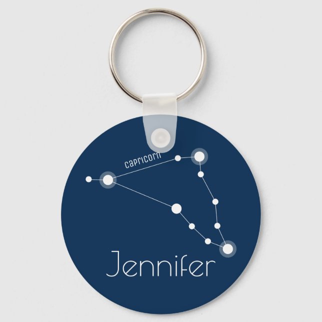 Personalized Capricorn Zodiac Constellation Schlüsselanhänger (Vorderseite)