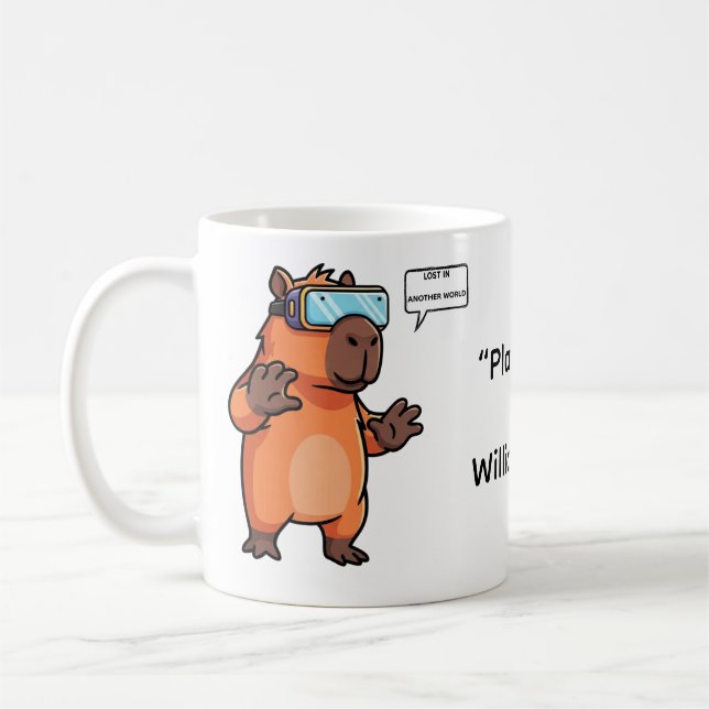 Personalized Capybara Gamer Coffee Cup Kaffeetasse (Links)