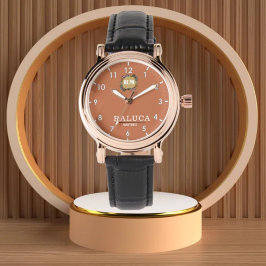 Personalized Caramel Royal Crest custom name Armbanduhr