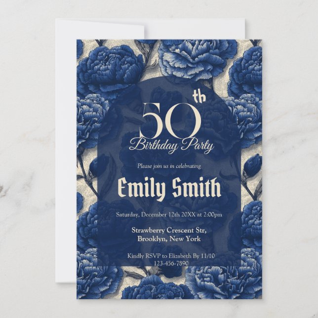 Personalized Carnation Fantasy Romantic Party Einladung (Vorderseite)