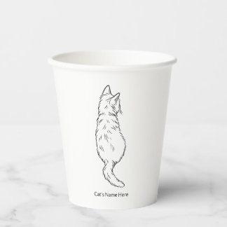 Personalized Cat Line Art 8oz Paper Cup Pappbecher