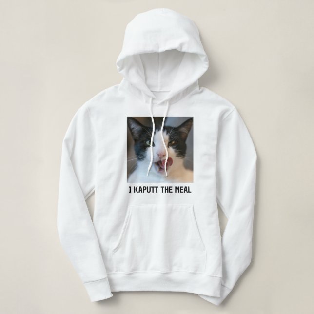Personalized Cat Lover Black and White Pet Photo Hoodie (Design vorne)