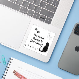 Personalized Cat Lover Laptop Sticker