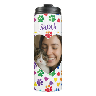 Personalized Cat Lover Tumbler – Custom Photo Thermosbecher