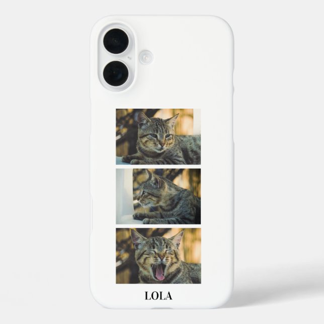 Personalized Cat Photo Collage and Name Case-Mate iPhone Hülle (Rückseite)