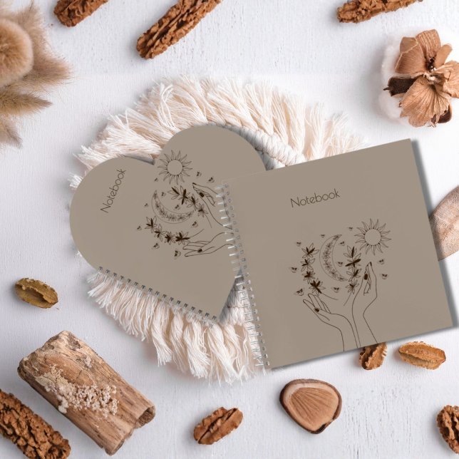 Personalized Celestial Floral Spiral Notebook Notizbuch (Von Creator hochgeladen)