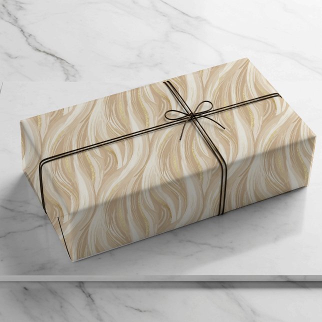 Personalized Champagne Beige Elegant Wedding  Geschenkpapier Set (Von Creator hochgeladen)