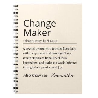 Personalized Change Maker Definition Notizblock