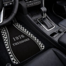 Personalized Checkerboard Retro Stencil Year Name