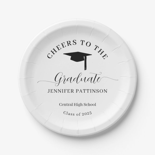 Personalized Cheers Graduate Graduation Pappteller (Vorderseite)