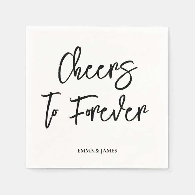 Personalized Cheers Wedding Rustic Hand lettering Serviette (Vorderseite)