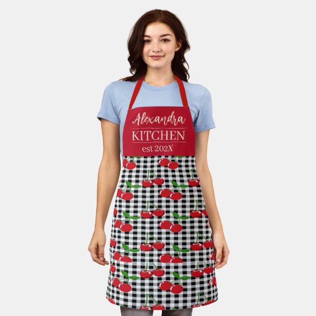 Personalized Cherry Kitchen Schürze (Getragen)