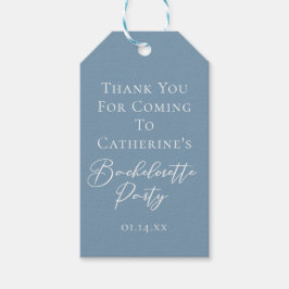 Personalized Chic Dusty Blue Bachelorette Party Geschenkanhänger