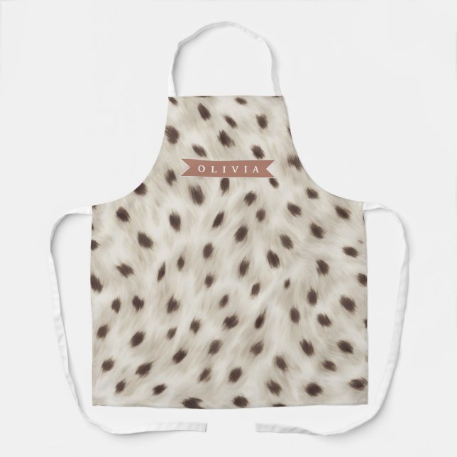 Personalized Chic Neutral Leopard Animal Print Schürze (Vorderseite)