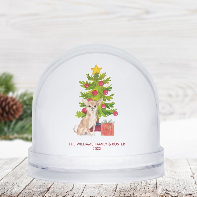 Personalized Chihuahua Dog Christmas Schneekugeln (Von Creator hochgeladen)