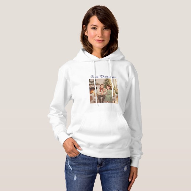 Personalized Child’s First Christmas Hoodie Women (Vorne ganz)
