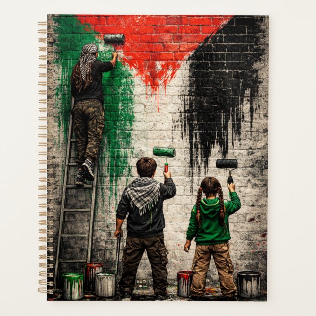 Personalized Children of Gaza Painting PS Flag  Planer (Vorderseite)