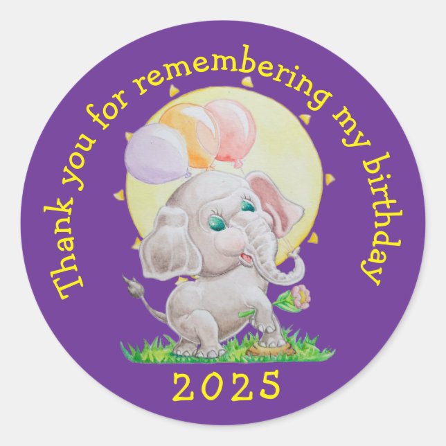 Personalized Children's Birthday Stickers  (Vorderseite)