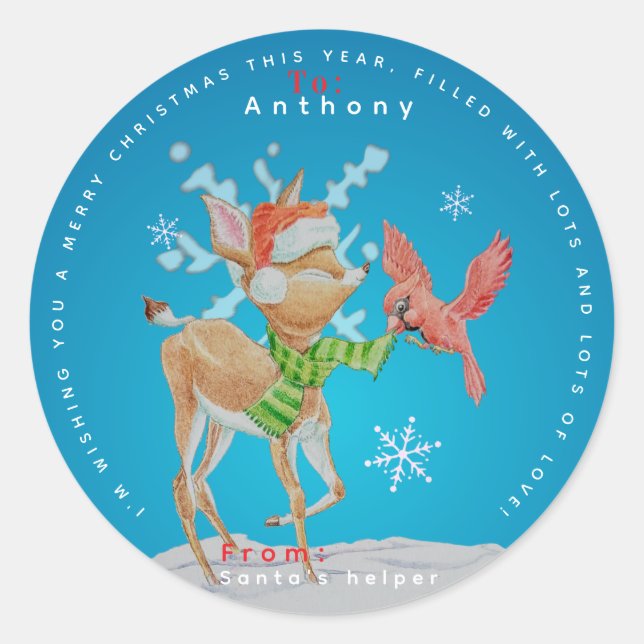 Personalized Children's Christmas Stickers  (Vorderseite)