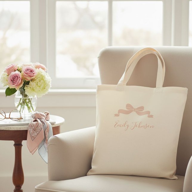 Personalized children's tote bag with bow for kids tragetasche (Von Creator hochgeladen)